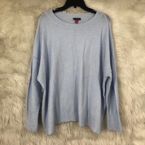 Women’s Plus Size 1X Vince Camuto Sweater, Baby Blue, Drop Shoulder, Soft & cozy